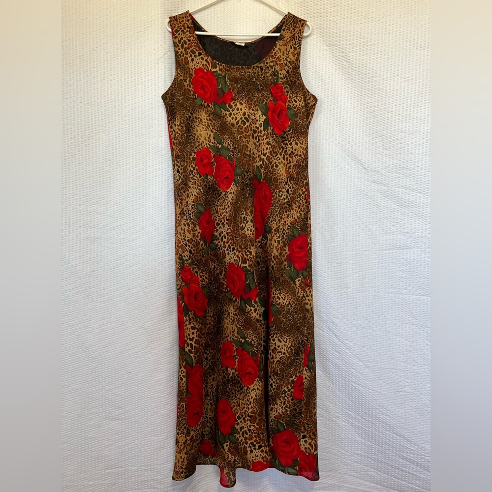 Vintage R&K Originals Women’s Floral Animal Print Maxi Dress